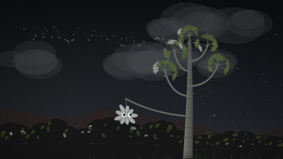 A forest of yagrumo leaves flipping to their silver side before a storm